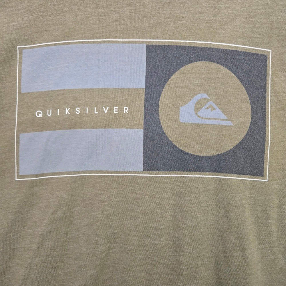 Quiksilver Mens Graphic T-Shirt Large Green Heather Skate Surf Short Sleeve